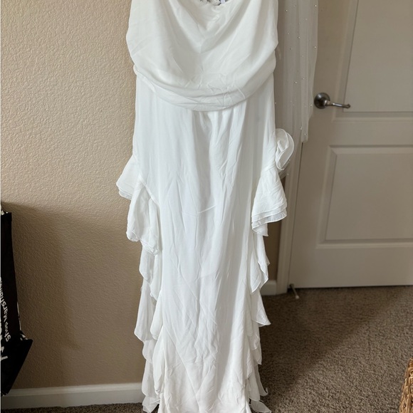 White Ruffle Dress - Picture 3 of 6